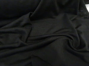2.35m Sambuck Black 54% merino 46% polyester eyelet fabric 140g- precut