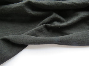 1.23m Garros Black 100% merino wool jersey knit fabric 165g- pre cut length