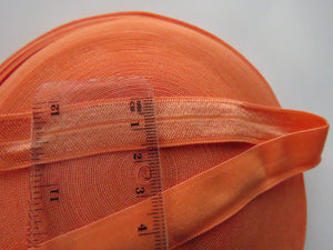 Orange 15mm wide fold over elastic foldover FOE- change menu for by metre, 5m or 10m