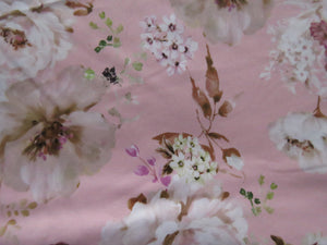 1.8m Floral Print on Pink Cotton Sateen