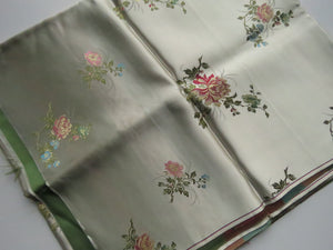 1.7m long x 74cm wide Champagne Chinese brocade with floral print