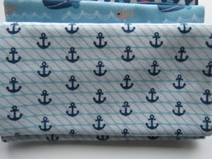 Beach Club Bundle of 5 Fat Quarters. Mixed prints- 100% cotton. 50 x 52cm per piece