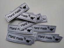 Load image into Gallery viewer, 11 White Hand made and bird with Twig Labels 50x 15mm