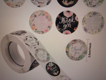 Load image into Gallery viewer, 500 Mixed floral print Thank you sticker labels 25mm
