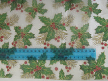 Load image into Gallery viewer, 21 x 65cm Christmas Holly see through fabric