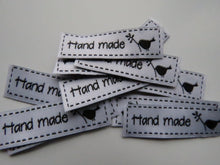 Load image into Gallery viewer, 11 White Hand made and bird with Twig Labels 50x 15mm