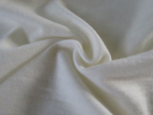 77cm Maryland Cream 100% merino wool jersey knit fabric 170g- precut piece