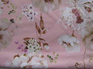 1.8m Floral Print on Pink Cotton Sateen