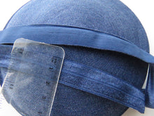 Load image into Gallery viewer, Mid Navy 15mm wide fold over elastic foldover FOE- change menu for by metre, 5m or 10m