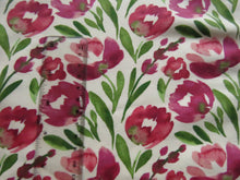 Load image into Gallery viewer, 1.15m Tulip print floral on cream organic cotton spandex jersey knit 150cm