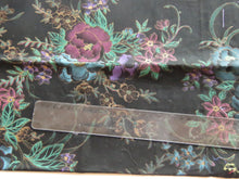 Load image into Gallery viewer, Purple Gold black floral print 100% cotton 55cm L x 53cm Wide