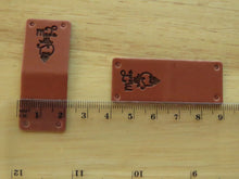 Load image into Gallery viewer, 50 Brown PU Leather Made with Heart Foldable Labels 50x 20mm