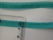 Load image into Gallery viewer, 1m Sea green Stretch lace Elastic trim 6mm wide- underwear, crafts etc.