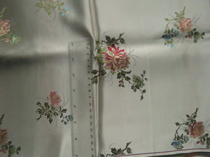 1.7m long x 74cm wide Champagne Chinese brocade with floral print