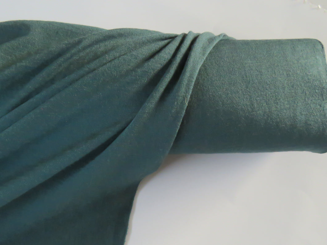2.8m Sherwood Forest Green 85% merino 15% core spun nylon 150g jersey knit -165cm - precut as longest piece left