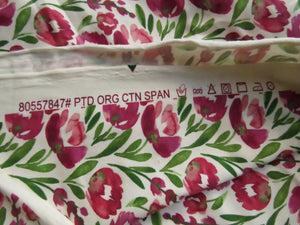 1.15m Tulip print floral on cream organic cotton spandex jersey knit 150cm
