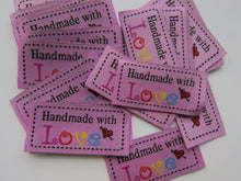Load image into Gallery viewer, 8 Light Pink Hand Made labels 50x 23mm