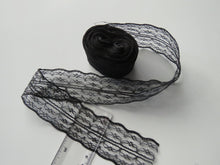Load image into Gallery viewer, 8m Black 45mm wide Lace Trim