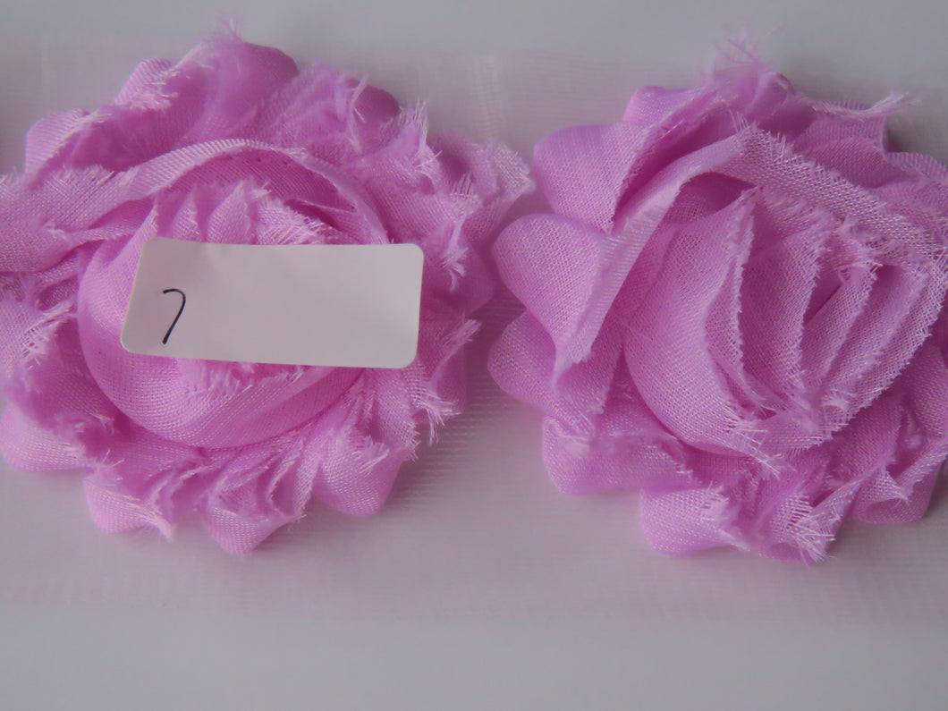 1 x Shabby Chic chiffon flower- Purple/ lilac/pink shades Colour #7-#11 - 80 cents per individual 50mm flower.