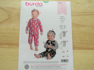 Burda 9328 Baby Toddler Sleepsuit Jumpsuit- use our merino fabric