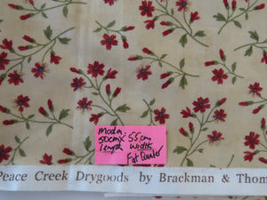 Moda Cornflower print on beige background 100% cotton. 50cm long x 55 cm wide