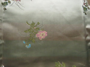 1.7m long x 74cm wide Champagne Chinese brocade with floral print