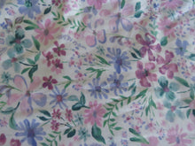 Load image into Gallery viewer, 95cm Purple and pink floral printed linen cotton jersey knit 150cm