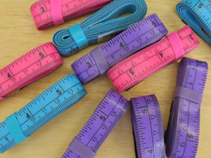 Tape measure- Imperial and Metric measurements- 150cm/60 inches- choose from 3 colours