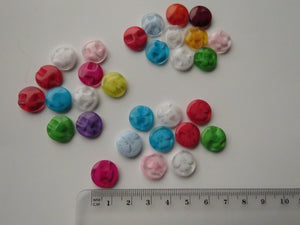 10 Mixed Colour See through buttons with a single flower 14mm resin shank buttons