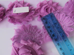 1 x Shabby Chic chiffon flower- Purple/ lilac/pink shades Colour #7-#11 - 80 cents per individual 50mm flower.