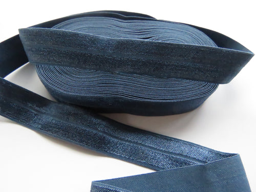 10m Light Navy 20mm Fold over elastic FOE elastic Foldover