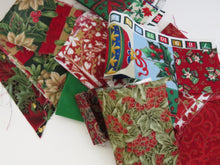 Load image into Gallery viewer, Christmas Remnants pack of small pieces- suitable for making suffolk puffs  100% cotton
