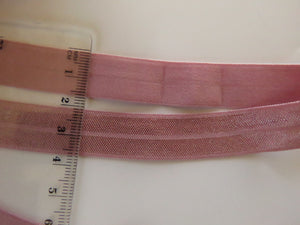 10m Dusty Pink 15mm fold over elastic-  foldover FOE elastic