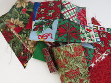 Load image into Gallery viewer, Christmas Remnants pack of small pieces- suitable for making suffolk puffs  100% cotton