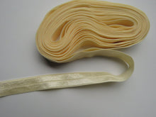 Load image into Gallery viewer, 5m Cream fold over elastic 15mm wide foldover