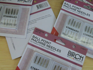 10 Ball Point Machine Needles 70, 80, 90 and 100- Birch Creative