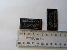Load image into Gallery viewer, 50 Black Handmade with Love Labels 45 x 23mm approx.