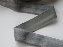 Load image into Gallery viewer, 5m Metal Grey 20mm Fold over elastic FOE elastic