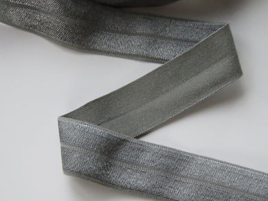 5m Metal Grey 20mm Fold over elastic FOE elastic