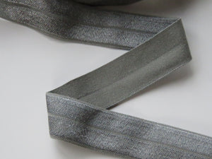 5m Metal Grey 20mm Fold over elastic FOE elastic