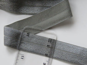 5m Metal Grey 20mm Fold over elastic FOE elastic