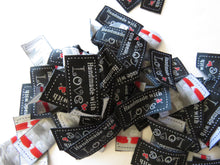 Load image into Gallery viewer, 50 Black Handmade with Love Labels 45 x 23mm approx.