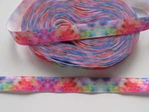 5m Watercolour Abstract print fold over elastic FOE foldover elastic 15mm wide