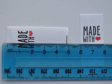 Load image into Gallery viewer, 49 White Nylon Taffeta Handmade with Red Heart 25mm high x 20mm wide when folded in half