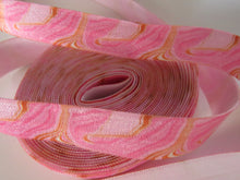 Load image into Gallery viewer, 2m pink and Gold marbled abstract swirl Fold Over Elastic FOE Foldover elastic 15mm