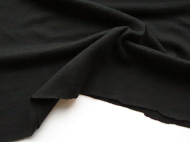 1.5m Dune Black Heavy weight 270g  100% merino jersey knit 160cm wide - precut piece