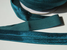 Load image into Gallery viewer, 1m Mallard teal 20mm Fold over elastic FOE elastic Foldover