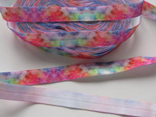Load image into Gallery viewer, 5m Watercolour Abstract print fold over elastic FOE foldover elastic 15mm wide