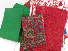 Load image into Gallery viewer, Christmas Remnants pack of small pieces- suitable for making suffolk puffs  100% cotton