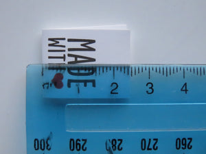 49 White Nylon Taffeta Handmade with Red Heart 25mm high x 20mm wide when folded in half